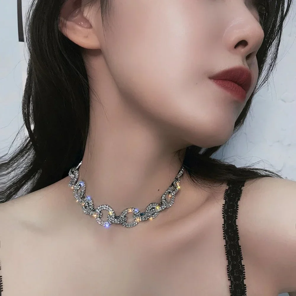 Rhinestone Choker Necklace - Picture 2 of 5